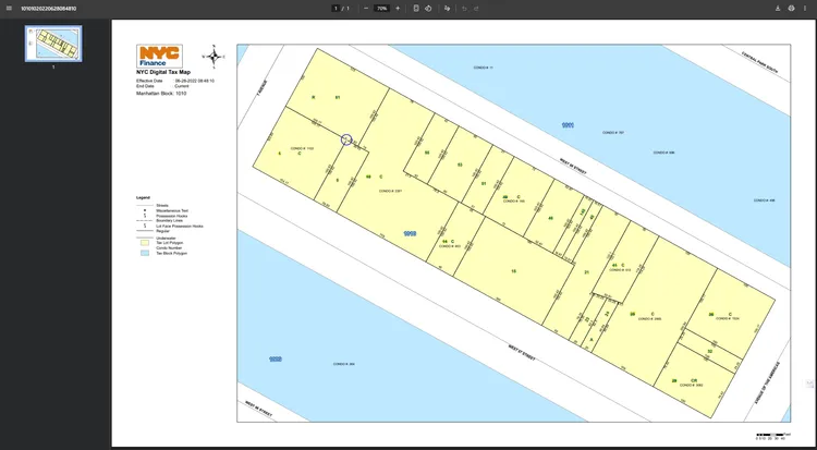 Digital tax map with property boundaries